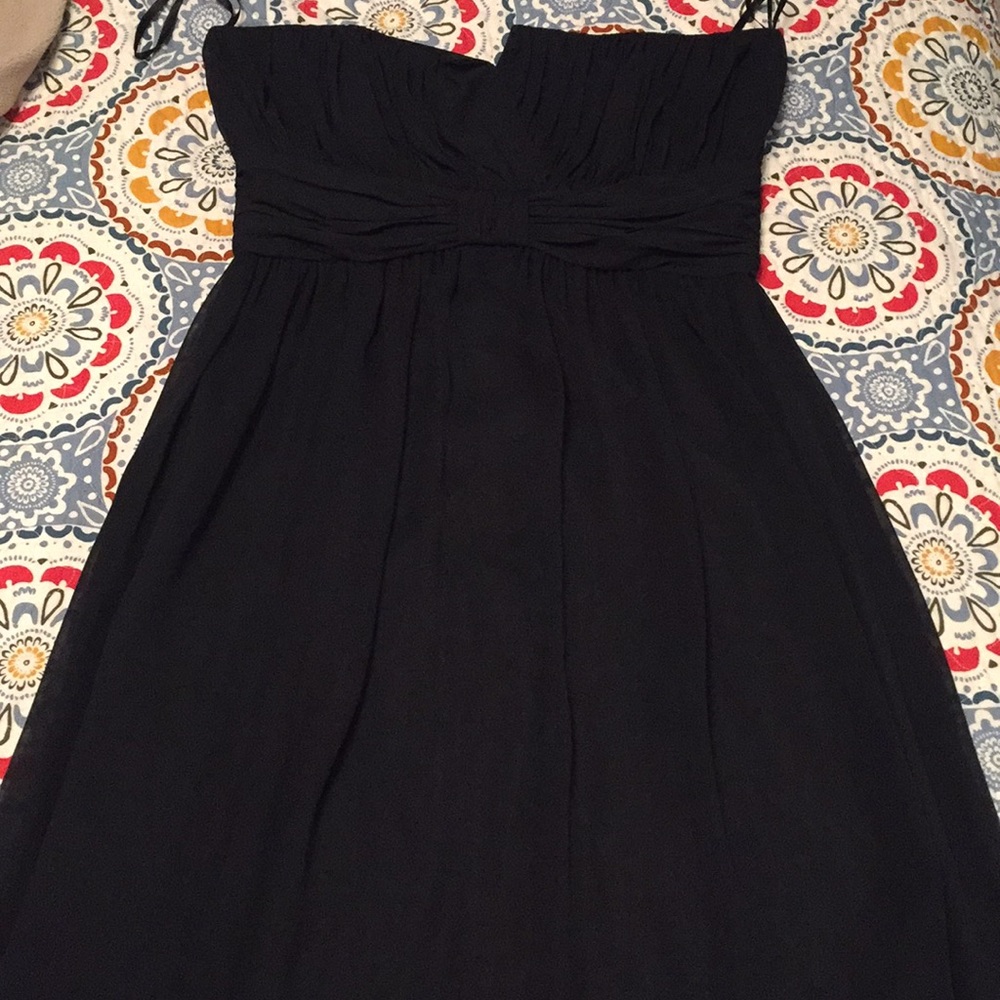 White House Black Market Strapless Black Dress 12